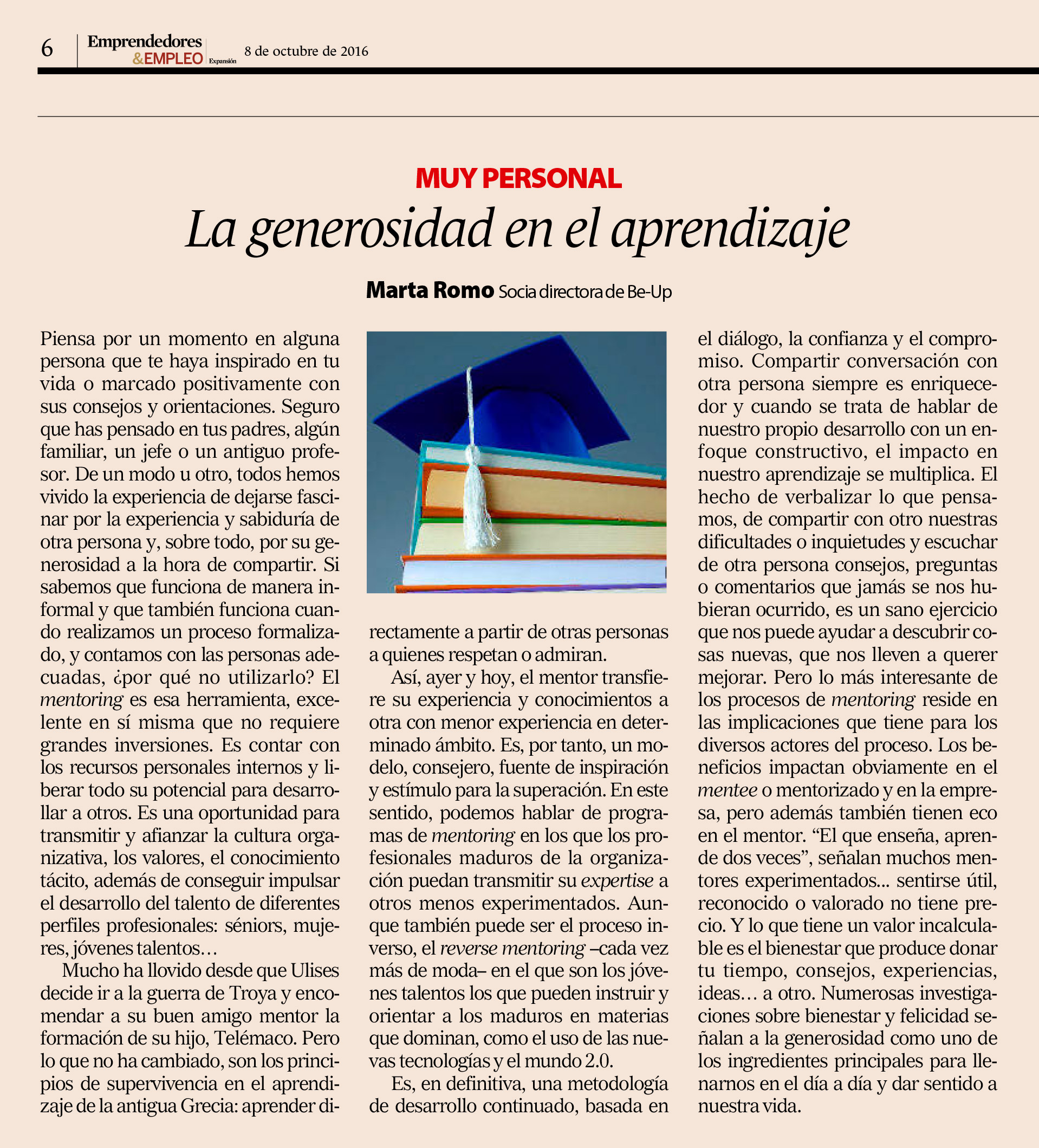 En este momento estás viendo La generosidad en el aprendizaje